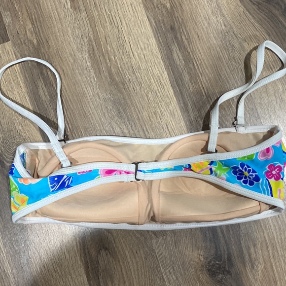 💜 FREE w/ PURCHASE 💜 Carolina Blues Vintage Y2K Tropical Bathing Suit Top 🍬 - Picture 3 of 5